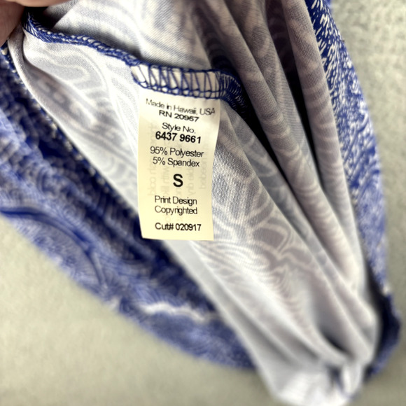 Tori Richard Honolulu Maxi Dress Small Blue Paisley Beachy Coastal Racerback - Picture 6 of 12